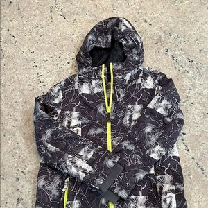 Lands' End Kids Puffer Jacket - Black and White